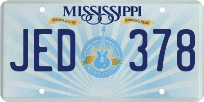 MS license plate JED378