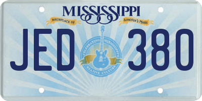 MS license plate JED380