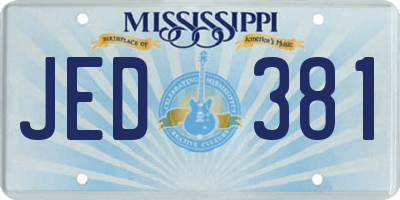 MS license plate JED381