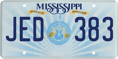 MS license plate JED383