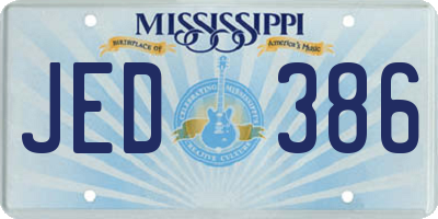 MS license plate JED386