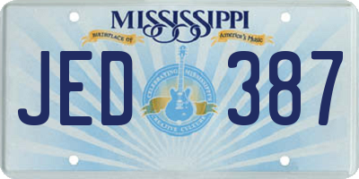 MS license plate JED387