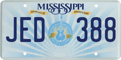 MS license plate JED388
