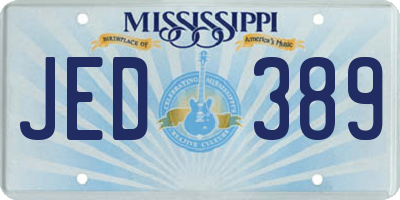 MS license plate JED389