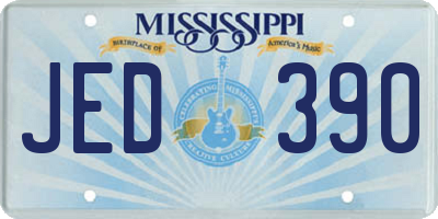MS license plate JED390