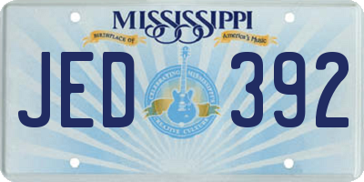 MS license plate JED392