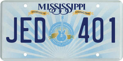 MS license plate JED401