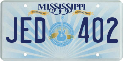 MS license plate JED402