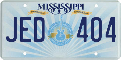 MS license plate JED404