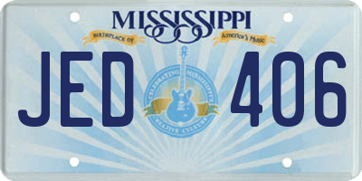 MS license plate JED406