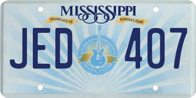 MS license plate JED407