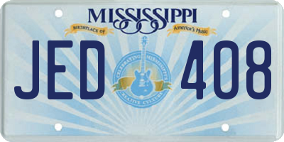 MS license plate JED408