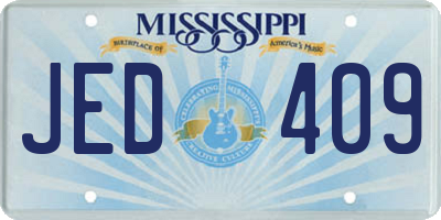 MS license plate JED409