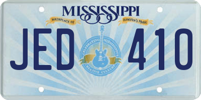 MS license plate JED410