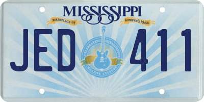MS license plate JED411