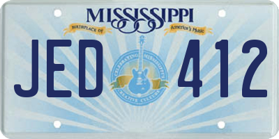 MS license plate JED412