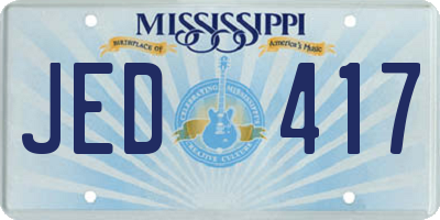 MS license plate JED417
