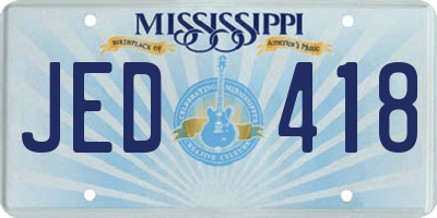 MS license plate JED418
