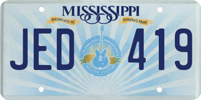 MS license plate JED419
