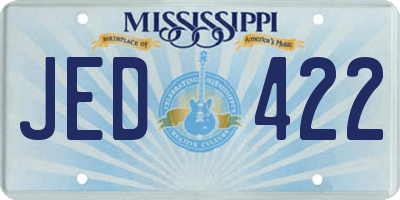 MS license plate JED422