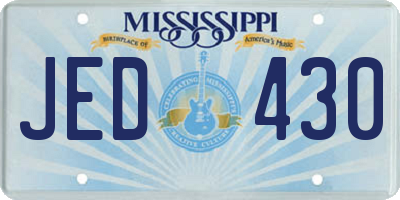 MS license plate JED430