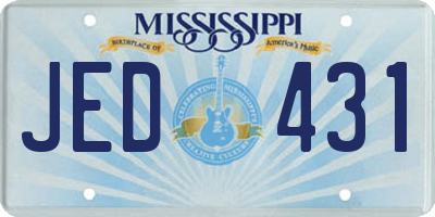 MS license plate JED431