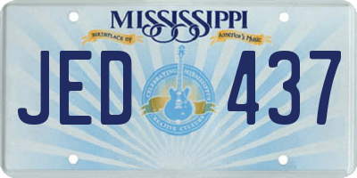 MS license plate JED437