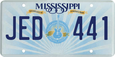 MS license plate JED441