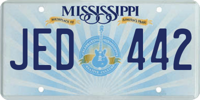 MS license plate JED442