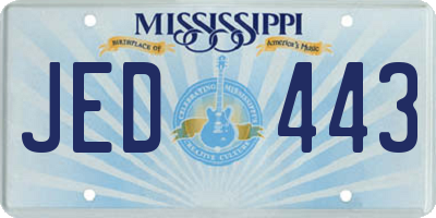 MS license plate JED443