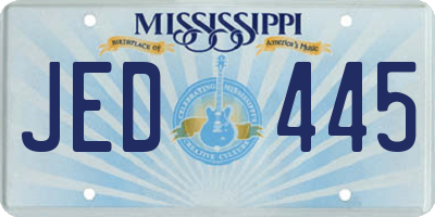 MS license plate JED445