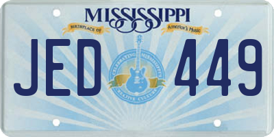 MS license plate JED449
