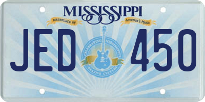 MS license plate JED450