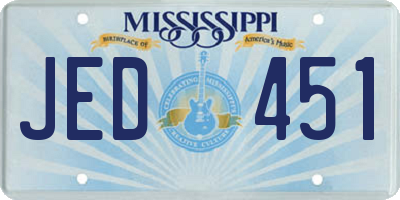 MS license plate JED451