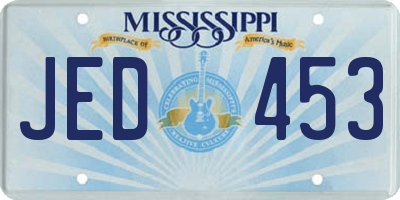 MS license plate JED453
