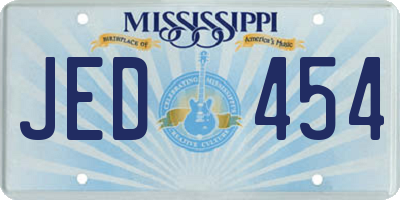 MS license plate JED454