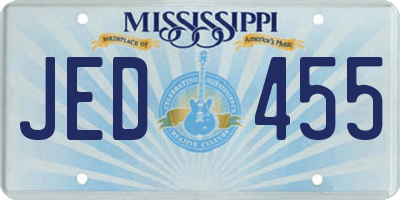 MS license plate JED455