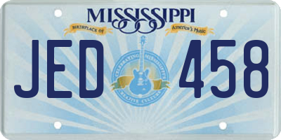 MS license plate JED458