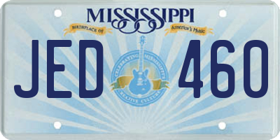 MS license plate JED460