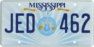 MS license plate JED462