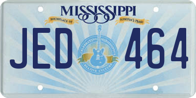 MS license plate JED464