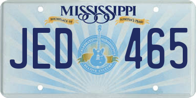 MS license plate JED465