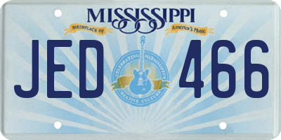 MS license plate JED466