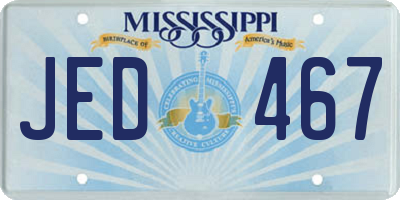MS license plate JED467