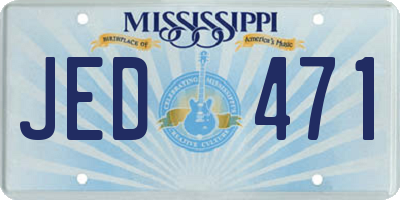 MS license plate JED471