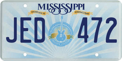 MS license plate JED472