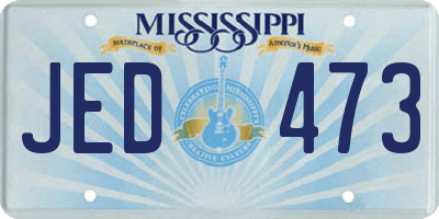 MS license plate JED473