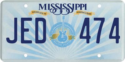 MS license plate JED474