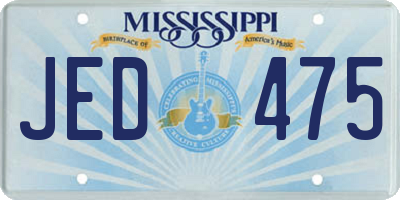 MS license plate JED475