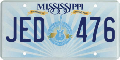 MS license plate JED476